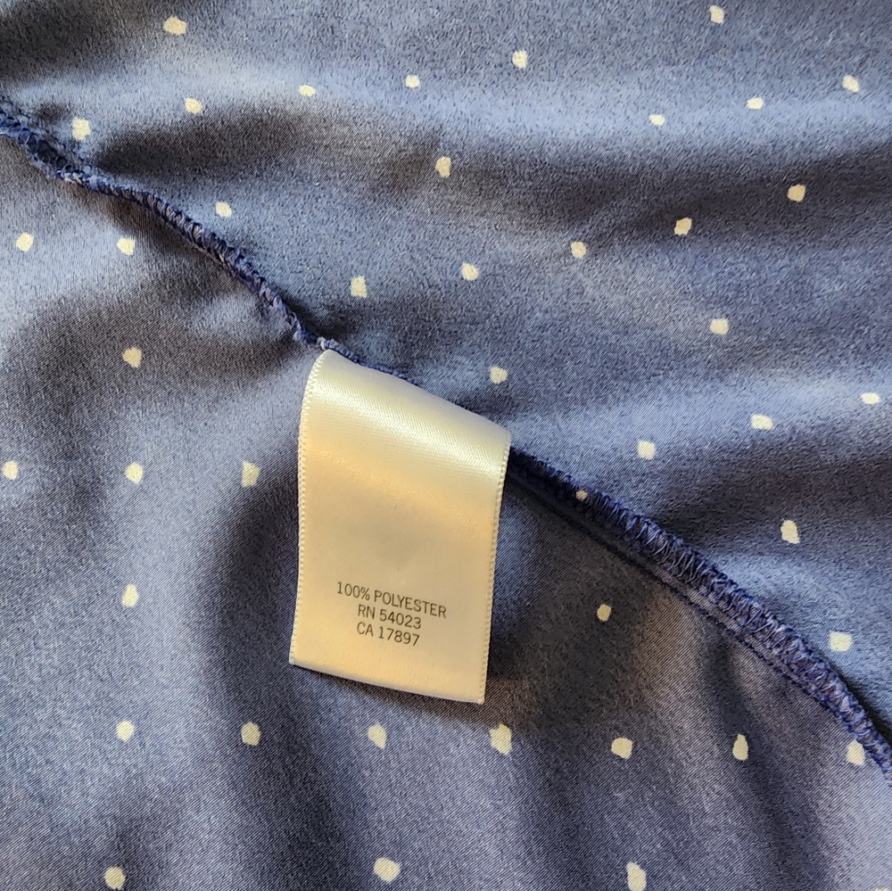 Banana Republic Ruffled Wrap Shirt Top Blouse Women's Size 8 Med Blue Silky - Picture 9 of 9